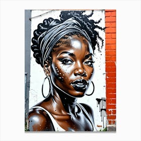 Graffiti Mural Of Beautiful Black Woman 324 Canvas Print