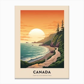 Juan De Fuca Marine Trail Canada 2 Vintage Hiking Travel Poster Canvas Print
