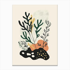 Moss Plant Minimalist Illustration 7 Canvas Print