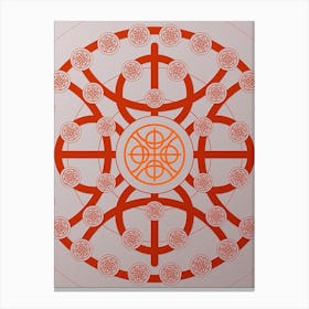 Geometric Abstract Glyph Circle Array in Tomato Red n.0178 Canvas Print