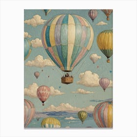 Pastel Hot Air Balloons Canvas Print