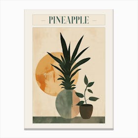 Pineapple Tree Minimal Japandi Illustration 1 Poster Canvas Print