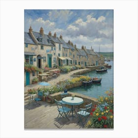 Harbourside Cottages The Quiet Port Canvas Print