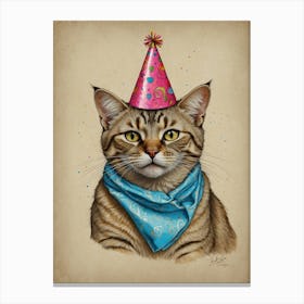 Birthday Cat Canvas Print