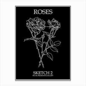 Roses Sketch 2 Poster Inverted Canvas Print