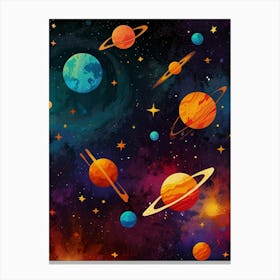 Planets In Space 13 Canvas Print