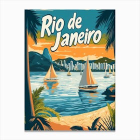 Aihrgdesign A Retro Travel Poster For Rio De Janeiro Canvas Print