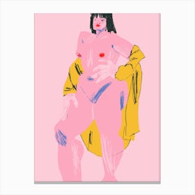 Pink & Yellow Nude Canvas Print