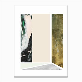 Textured Abstract Peach and Green Rectangles Canvas Print