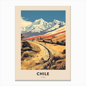 W Trek Chile Vintage Hiking Travel Poster Canvas Print