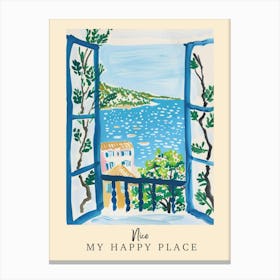 My Happy Place Nice 4 Travel Poster Canvas Print