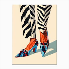 Zebra Shoes Canvas Print