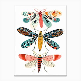 Colourful Insect Illustration Lacewing 3 Canvas Print