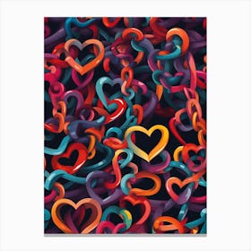 Colorful Heart Background Canvas Print