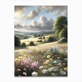 Vibrant Countryside AI Canvas Print