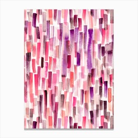 Watercolor Brushstrokes Coral Purple Canvas Print