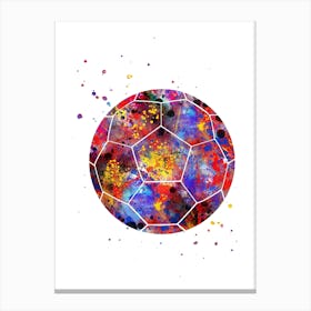 Soccer Ball Watercolor Football Canvas Print