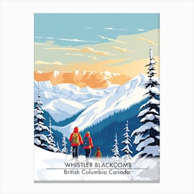 Whistler Blackcomb   British Columbia Canada, Ski Resort Poster Illustration 3 Canvas Print
