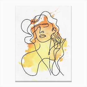 Abstract Woman Portrait Watercolor Painting Canvas Print