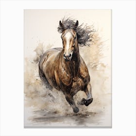 A Horse Painting In The Style Of Wet On Wet Technique4 Canvas Print