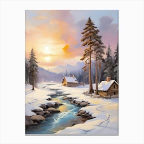 Winter Landscape Painting 22 Canvas Print