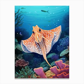 Blanket Octopus Detailed Illustration 5 Canvas Print