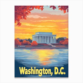 Aihrgdesign A Retro Travel Poster For Washington DC 2 Canvas Print