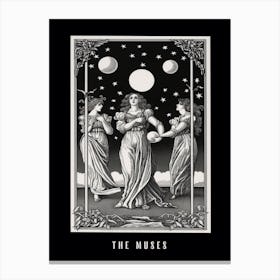 The Muses Tarot Card B&W 2 Canvas Print