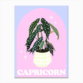 Botanical Star Sign Capricorn Canvas Print