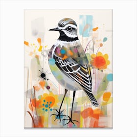 Bird Painting Collage Grey Plover 2 Canvas Print