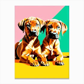 Rhodesian Ridgeback Pups, This Contemporary art brings POP Art and Flat Vector Art Together, Colorful Art, Animal Art, Home Decor, Kids Room Decor, Puppy Bank - 112th Canvas Print