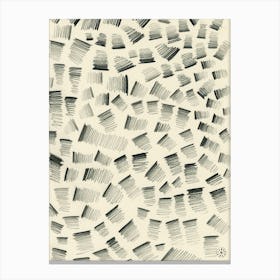 Graphite Accrodions - abstract minimal black and white graphite pencil Canvas Print