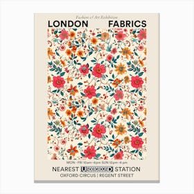 Poster Petals Tango London Fabrics Floral Pattern 2 Canvas Print