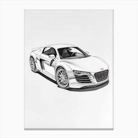 Audi R8 Line Drawing 11 Canvas Print