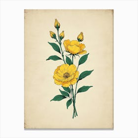 Yellow Flowers 1 Canvas Print