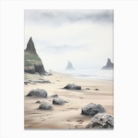 Rocky Coastline Oil Painting Canvas Print