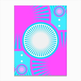 Geometric Glyph in White and Bubblegum Pink and Candy Blue n.0002 Canvas Print