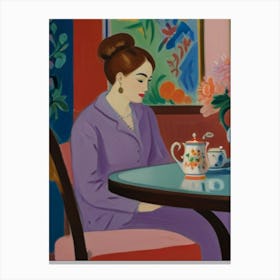Woman At A Table 2 Canvas Print