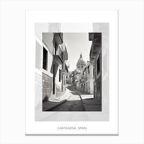 Poster Of Cartagena, Spain, Black And White Old Photo 1 Canvas Print