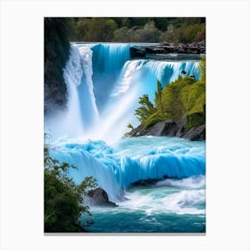 Huka Falls, New Zealand Realistic Photograph (3) Canvas Print