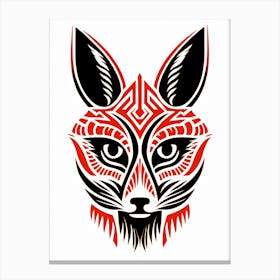 Red Fox Linocut Illustration 1 Canvas Print