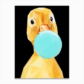 Duck With Bubble Gum Canvas Print