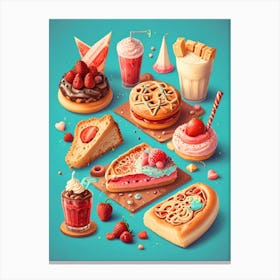 3d Desserts Canvas Print