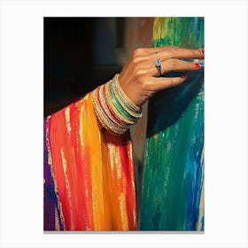 Woman's Hand With Bangles Painting Canvas Print