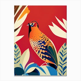 Partridge Pop Matisse Bird Canvas Print