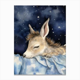 Baby Donkey 2 Sleeping In The Clouds Canvas Print