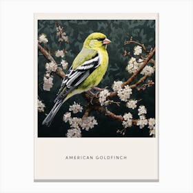 Ohara Koson Inspired Bird Painting American Goldfinch 1 Poster Canvas Print