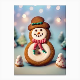 Christmas Snowman ginger bread Canvas Print
