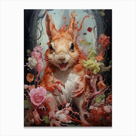 Squirrel In A Forest Canvas Print