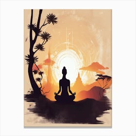 faceles yoga art Canvas Print